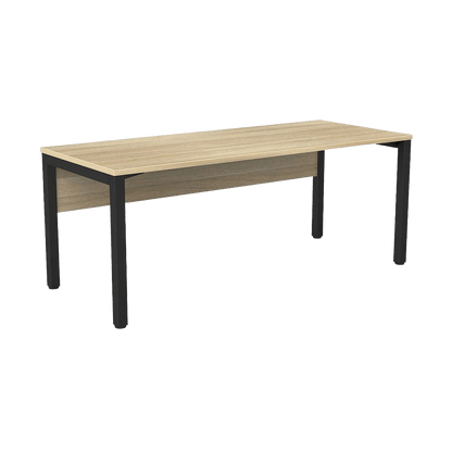 Axis Single Straight Office Desk with Modesty 1500 X 600 black - powdercoat new - oak - melamine - Office Furniture Company