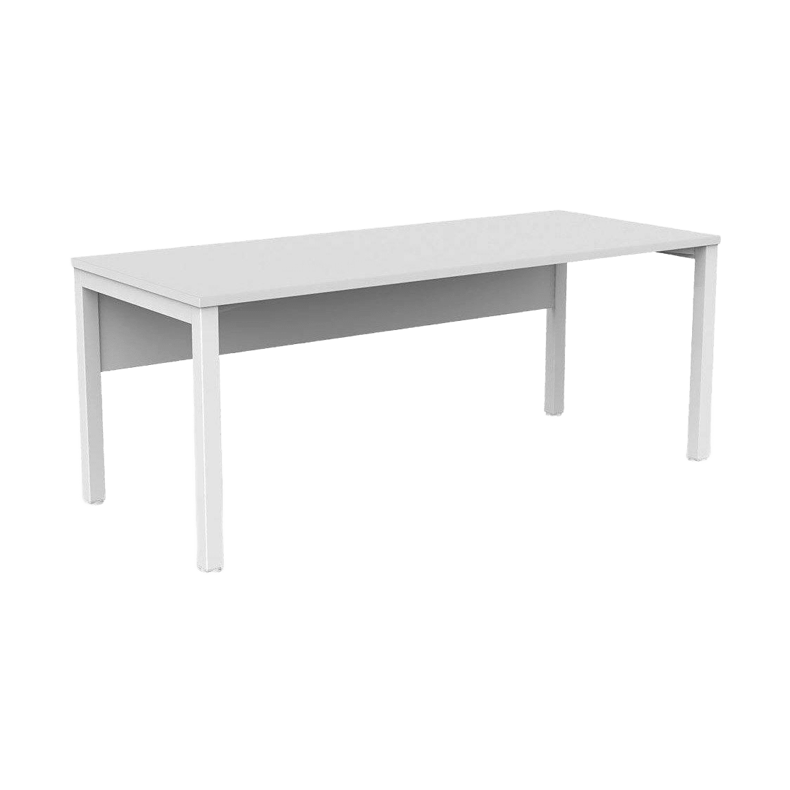 Axis Single Straight Office Desk with Modesty 1500 X 600 white - powdercoat white - melamine - Office Furniture Company