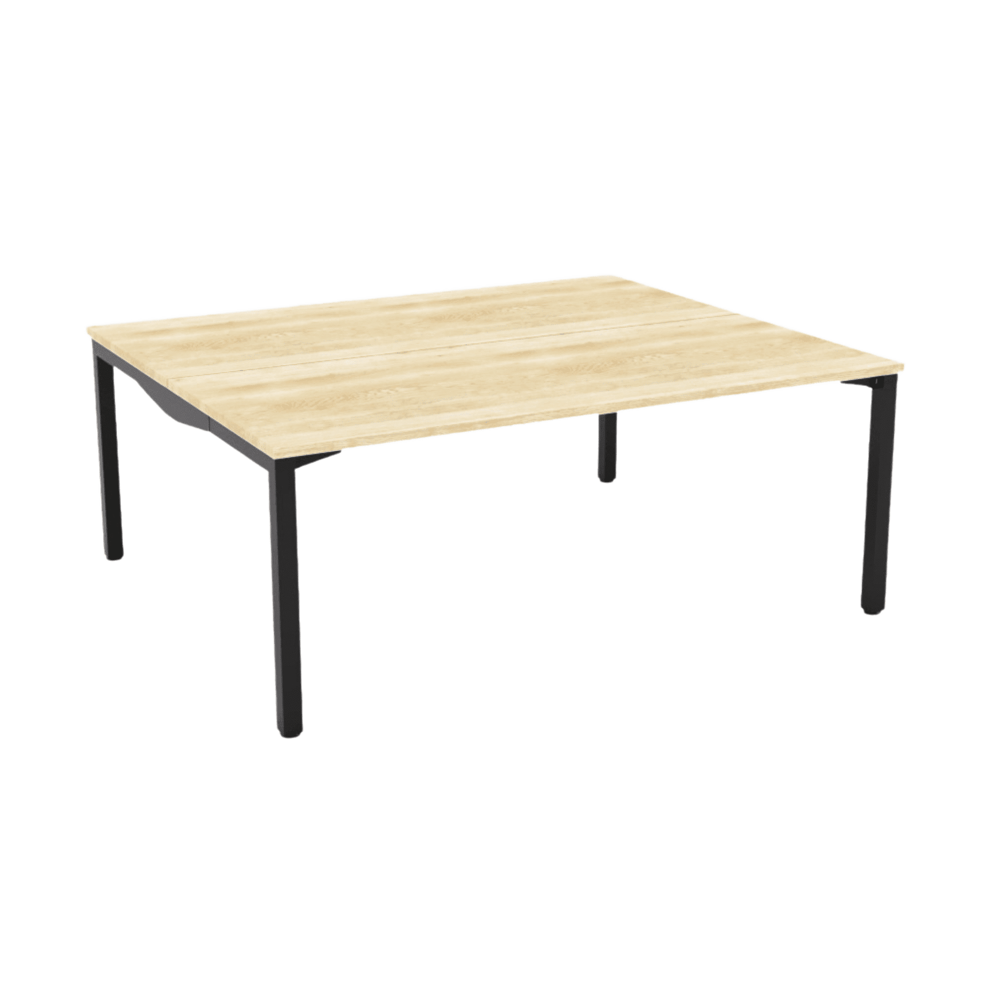 Axis Stretch Double Sided Desk 2 Persons 2 X ( 1200 X 600 ) New Oak Melamine Black Powdercoat - Office Furniture Company
