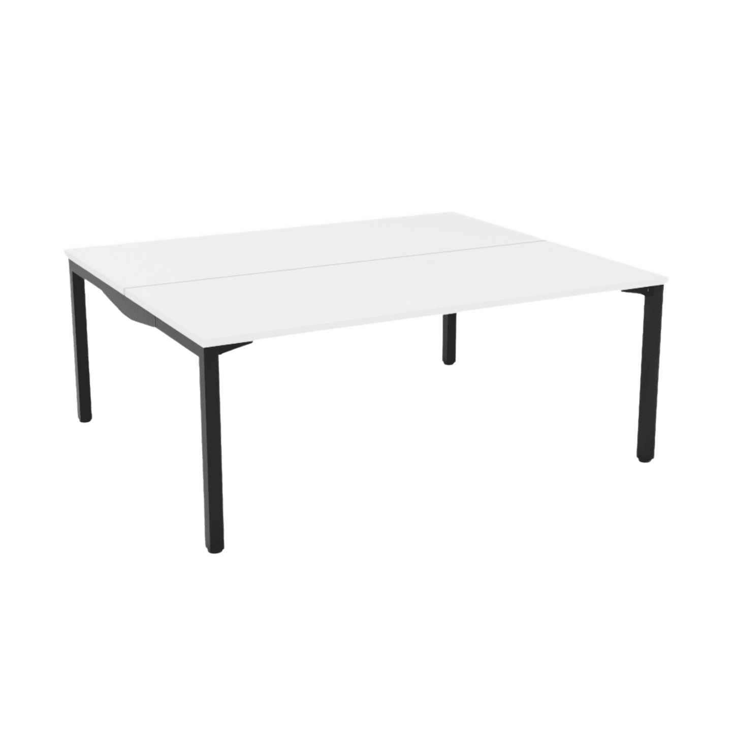 Axis Stretch Double Sided Desk 2 Persons 2 X ( 1200 X 600 ) White Melamine Black Powdercoat - Office Furniture Company