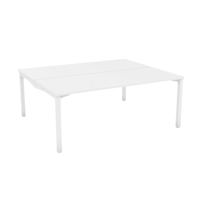 Axis Stretch Double Sided Desk 2 Persons 2 X ( 1200 X 600 ) White Melamine White Powdercoat - Office Furniture Company
