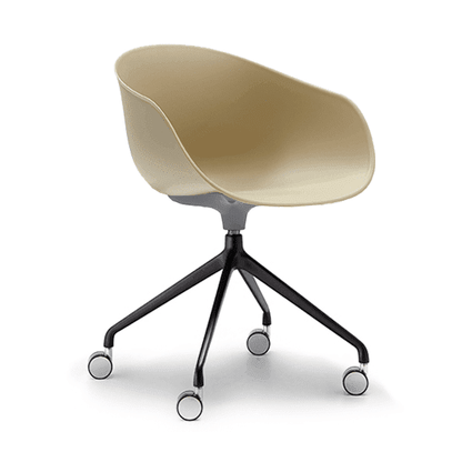 Ayla PP Chair coffee 4 Way Black Swivel Fixed Height - Office Furniture Company