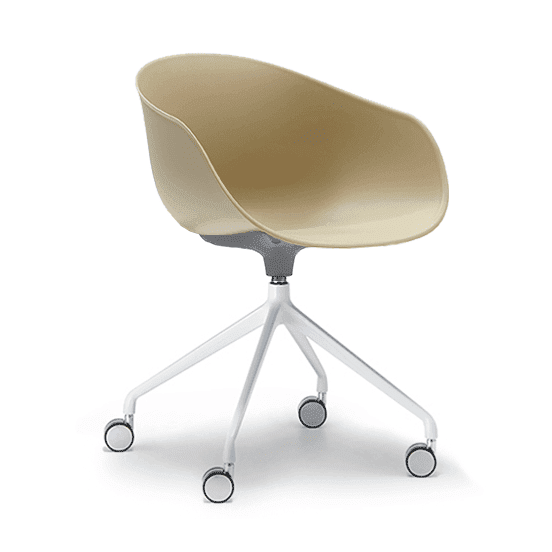 Ayla PP Chair coffee 4 Way White Swivel Fixed Height - Office Furniture Company