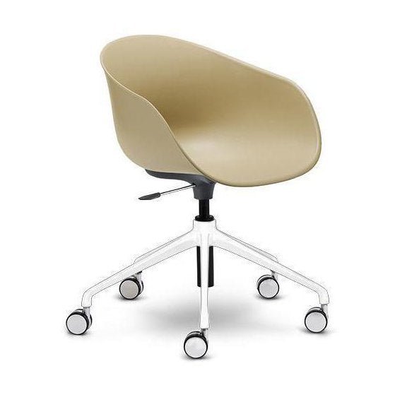 Ayla PP Chair coffee 5 Way White Swivel Adjustable Height - Office Furniture Company