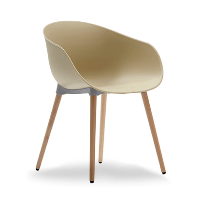 Ayla PP Chair coffee Beech Timber Legs - Office Furniture Company