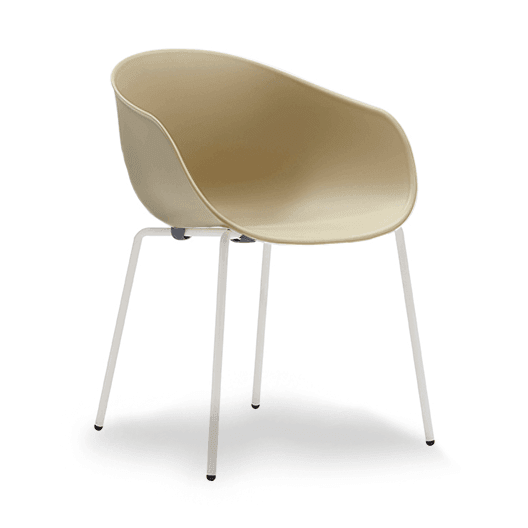 Ayla PP Chair coffee White Sled Base - Office Furniture Company