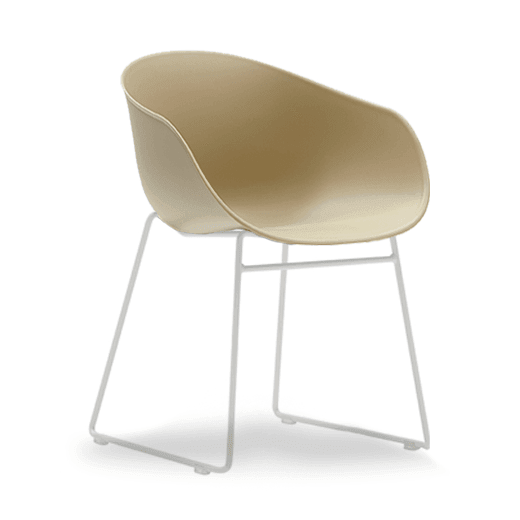 Ayla PP Chair coffee White Sled Base - Office Furniture Company