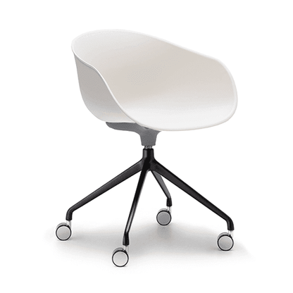 Ayla PP Chair cream 4 Way Black Swivel Fixed Height - Office Furniture Company