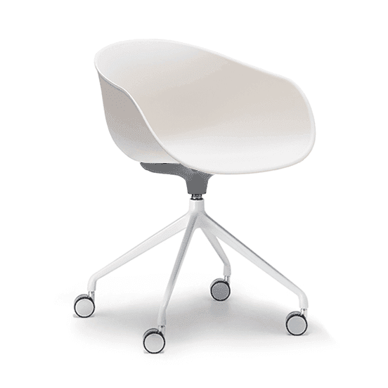 Ayla PP Chair cream 4 Way White Swivel Fixed Height - Office Furniture Company