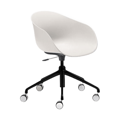 Ayla PP Chair cream 5 Way Black swivel Adjustable Height - Office Furniture Company