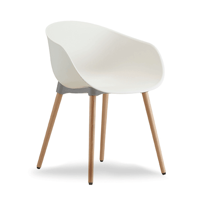 Ayla PP Chair cream Beech Timber Legs - Office Furniture Company