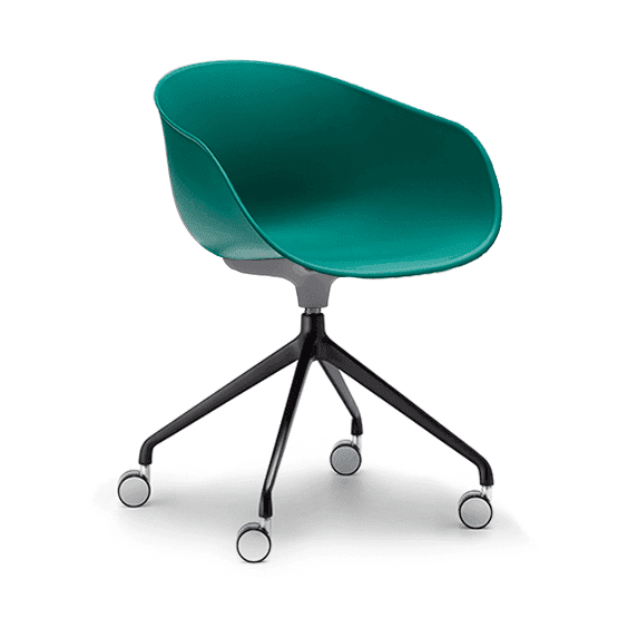 Ayla PP Chair emerald 4 Way Black Swivel Fixed Height - Office Furniture Company