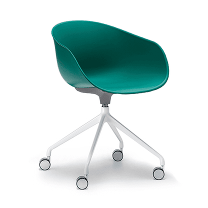 Ayla PP Chair emerald 4 Way White Swivel Fixed Height - Office Furniture Company