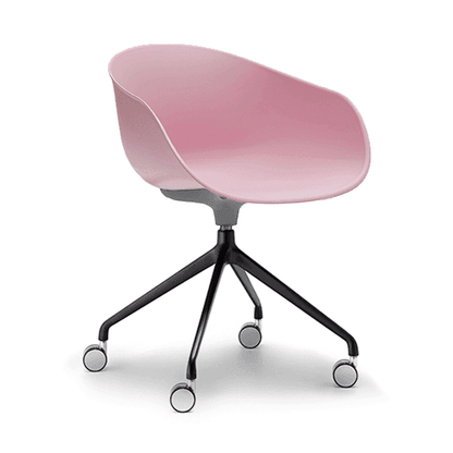 Ayla PP Chair pink 4 Way Black Swivel Fixed Height - Office Furniture Company