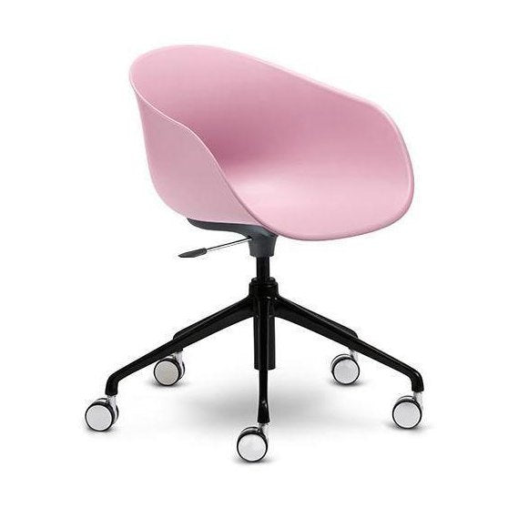 Ayla PP Chair pink 5 Way Black swivel Adjustable Height - Office Furniture Company