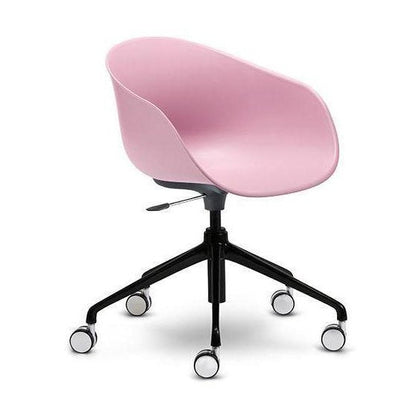 Ayla PP Chair pink 5 Way Black swivel Adjustable Height - Office Furniture Company