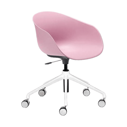 Ayla PP Chair pink 5 Way White Swivel Adjustable Height - Office Furniture Company