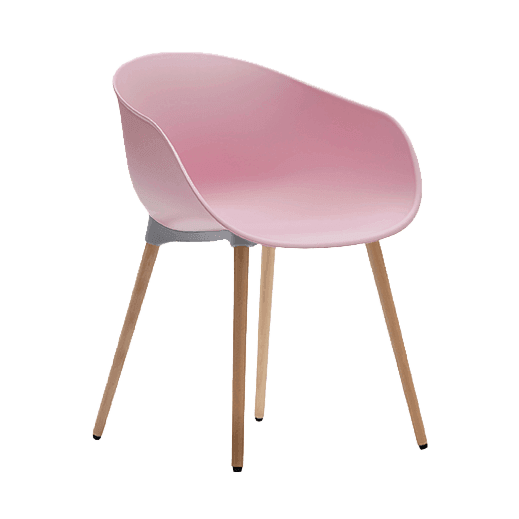 Ayla PP Chair pink Beech Timber Legs - Office Furniture Company