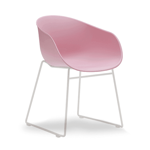 Ayla PP Chair pink White Sled Base - Office Furniture Company