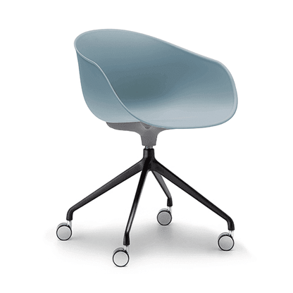 Ayla PP Chair sky - blue 4 Way Black Swivel Fixed Height - Office Furniture Company