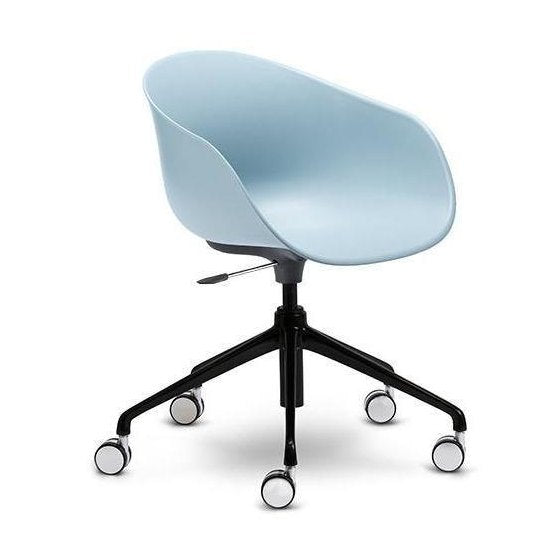 Ayla PP Chair sky - blue 5 Way Black swivel Adjustable Height - Office Furniture Company