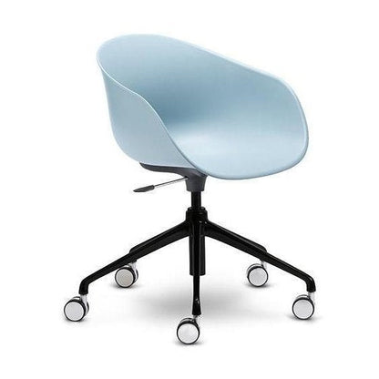 Ayla PP Chair sky - blue 5 Way Black swivel Adjustable Height - Office Furniture Company