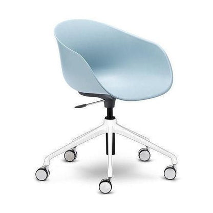 Ayla PP Chair sky - blue 5 Way White Swivel Adjustable Height - Office Furniture Company