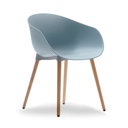 Ayla PP Chair sky - blue Beech Timber Legs - Office Furniture Company