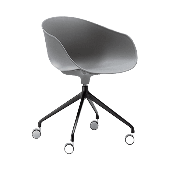 Ayla PP Chair stoney - grey 4 Way Black Swivel Fixed Height - Office Furniture Company