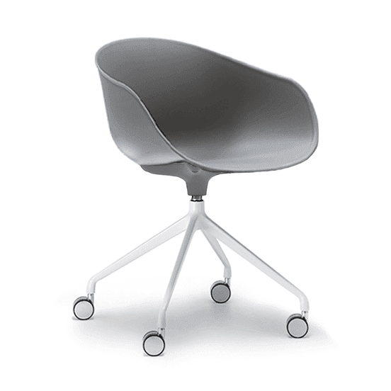 Ayla PP Chair stoney - grey 4 Way White Swivel Fixed Height - Office Furniture Company