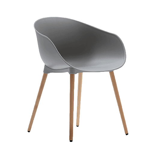 Ayla PP Chair stoney - grey Beech Timber Legs - Office Furniture Company