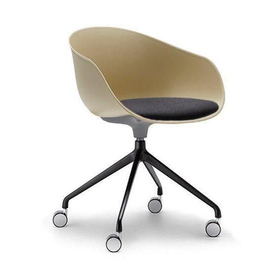 Ayla PP Chair with Fixed Seat Pad coffee Black Fab 4 Way Black Swivel Fixed Height - Office Furniture Company