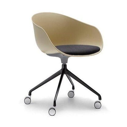 Ayla PP Chair with Fixed Seat Pad coffee Black Fab 4 Way Black Swivel Fixed Height - Office Furniture Company