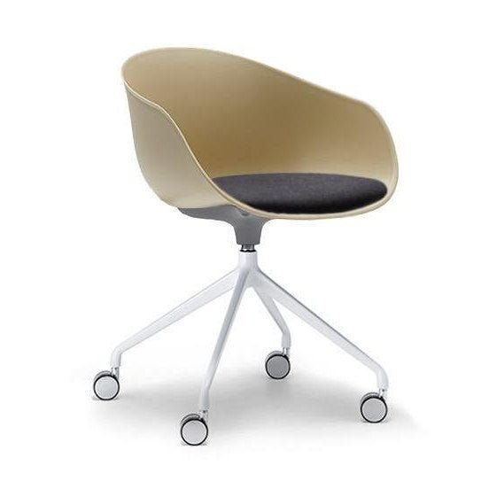 Ayla PP Chair with Fixed Seat Pad coffee Black Fab 4 Way White Swivel Fixed Height - Office Furniture Company