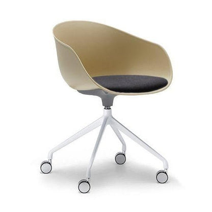 Ayla PP Chair with Fixed Seat Pad coffee Black Fab 4 Way White Swivel Fixed Height - Office Furniture Company