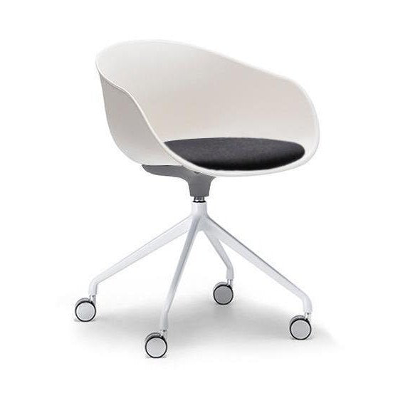 Ayla PP Chair with Fixed Seat Pad cream Black Fab 4 Way White Swivel Fixed Height - Office Furniture Company