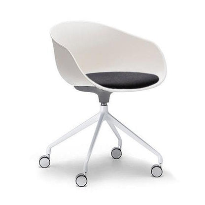 Ayla PP Chair with Fixed Seat Pad cream Black Fab 4 Way White Swivel Fixed Height - Office Furniture Company