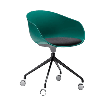 Ayla PP Chair with Fixed Seat Pad emerald Black Fab 4 Way Black Swivel Fixed Height - Office Furniture Company