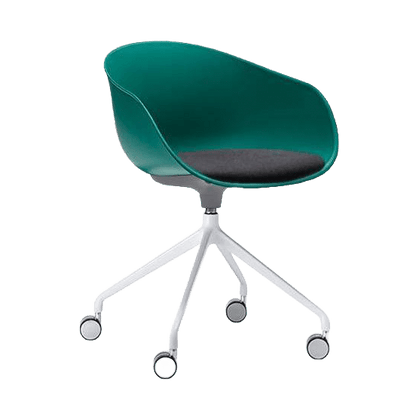 Ayla PP Chair with Fixed Seat Pad emerald Black Fab 4 Way White Swivel Fixed Height - Office Furniture Company