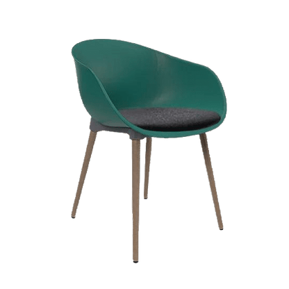 Ayla PP Chair with Fixed Seat Pad emerald Black Fab Beech Timber Legs - Office Furniture Company