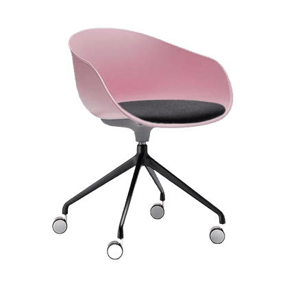 Ayla PP Chair with Fixed Seat Pad pink Black Fab 4 Way Black Swivel Fixed Height - Office Furniture Company