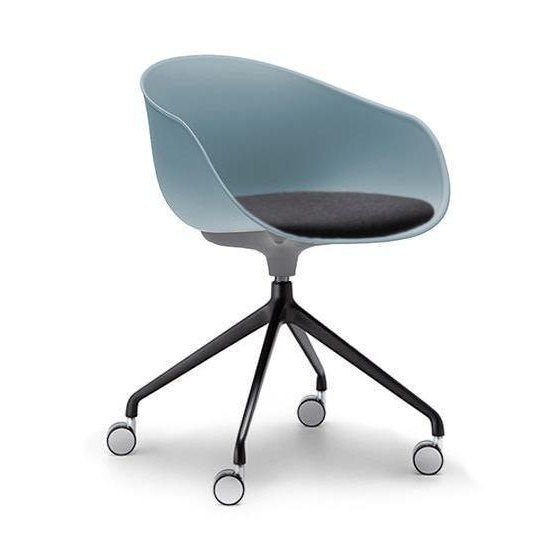 Ayla PP Chair with Fixed Seat Pad sky - blue Black Fab 4 Way Black Swivel Fixed Height - Office Furniture Company