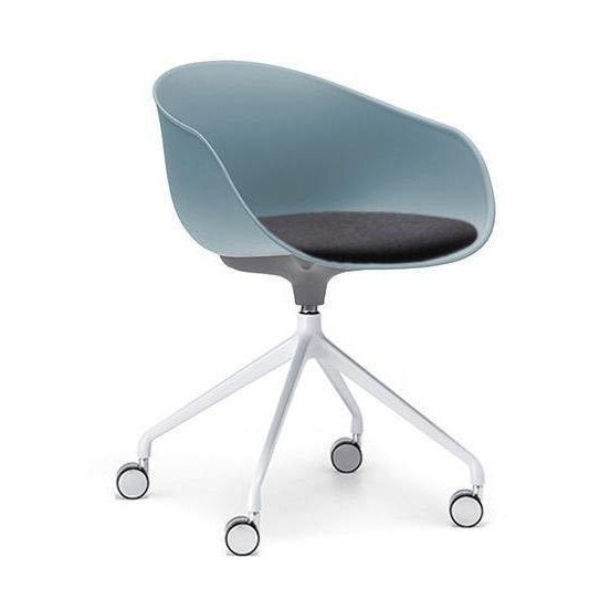 Ayla PP Chair with Fixed Seat Pad sky - blue Black Fab 4 Way White Swivel Fixed Height - Office Furniture Company