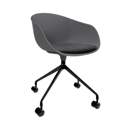 Ayla PP Chair with Fixed Seat Pad sky - blue Black Fab Beech Timber Legs - Office Furniture Company