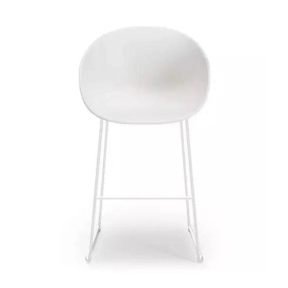 Ayla PP Stool cream 640 mm White Sled Base - Office Furniture Company