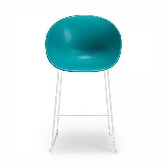 Ayla PP Stool emerald 640 mm White Sled Base - Office Furniture Company