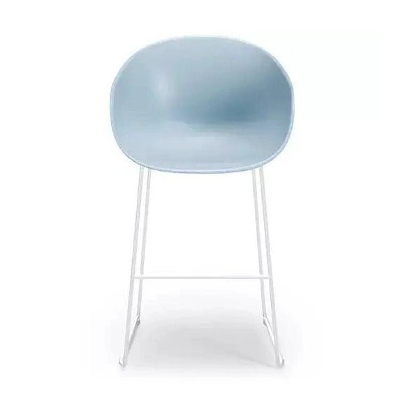 Ayla PP Stool sky - blue 640 mm White Sled Base - Office Furniture Company