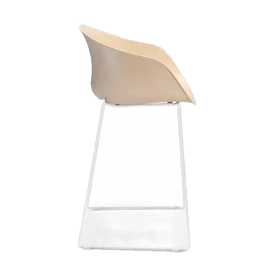 Ayla PP Stool stoney - grey 640 mm White Sled Base - Office Furniture Company