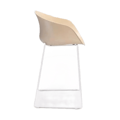 Ayla PP Stool stoney - grey 640 mm White Sled Base - Office Furniture Company
