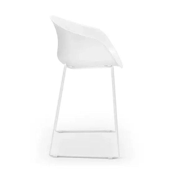 Ayla PP Stool stoney - grey 640 mm White Sled Base - Office Furniture Company